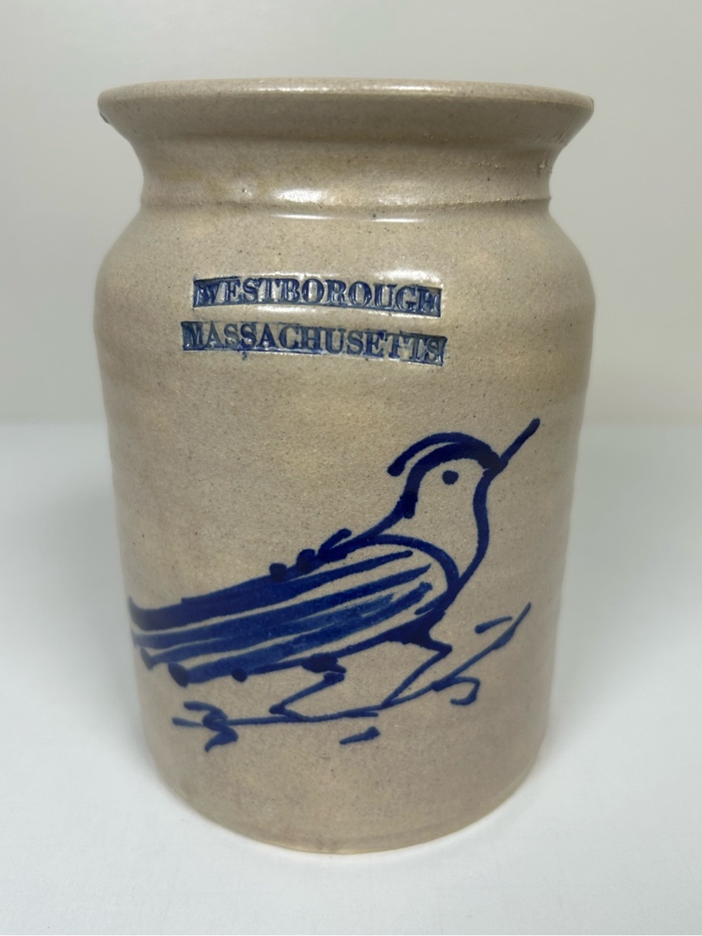 Nancy Sampson 6” Vintage 1988 Stoneware Pottery Jar Westborough Westminster Mass